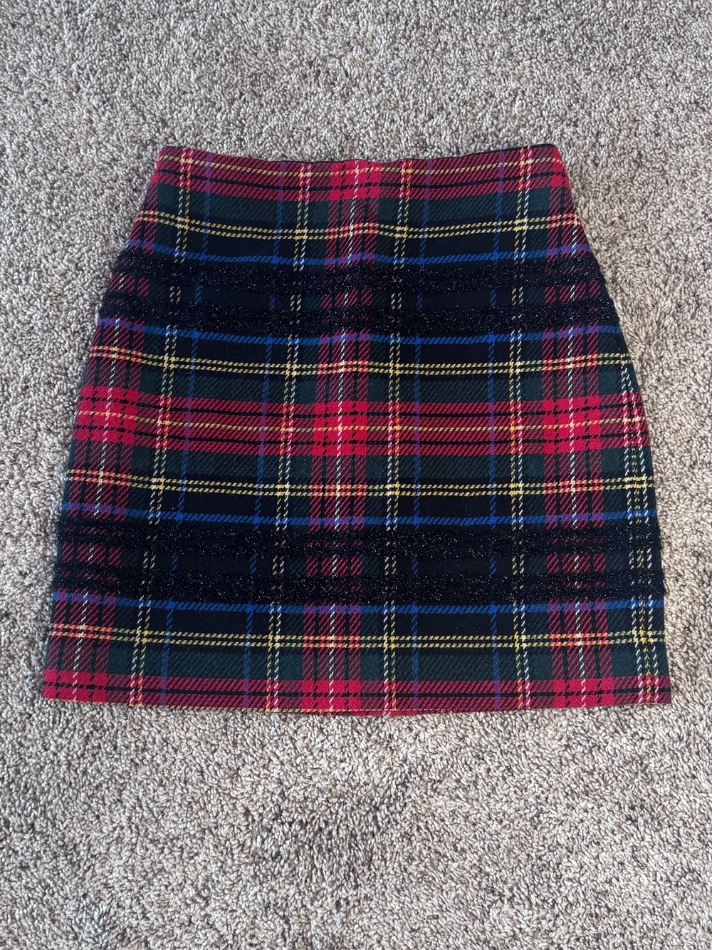 J. Crew Red and Black Plaid Mini Skirt